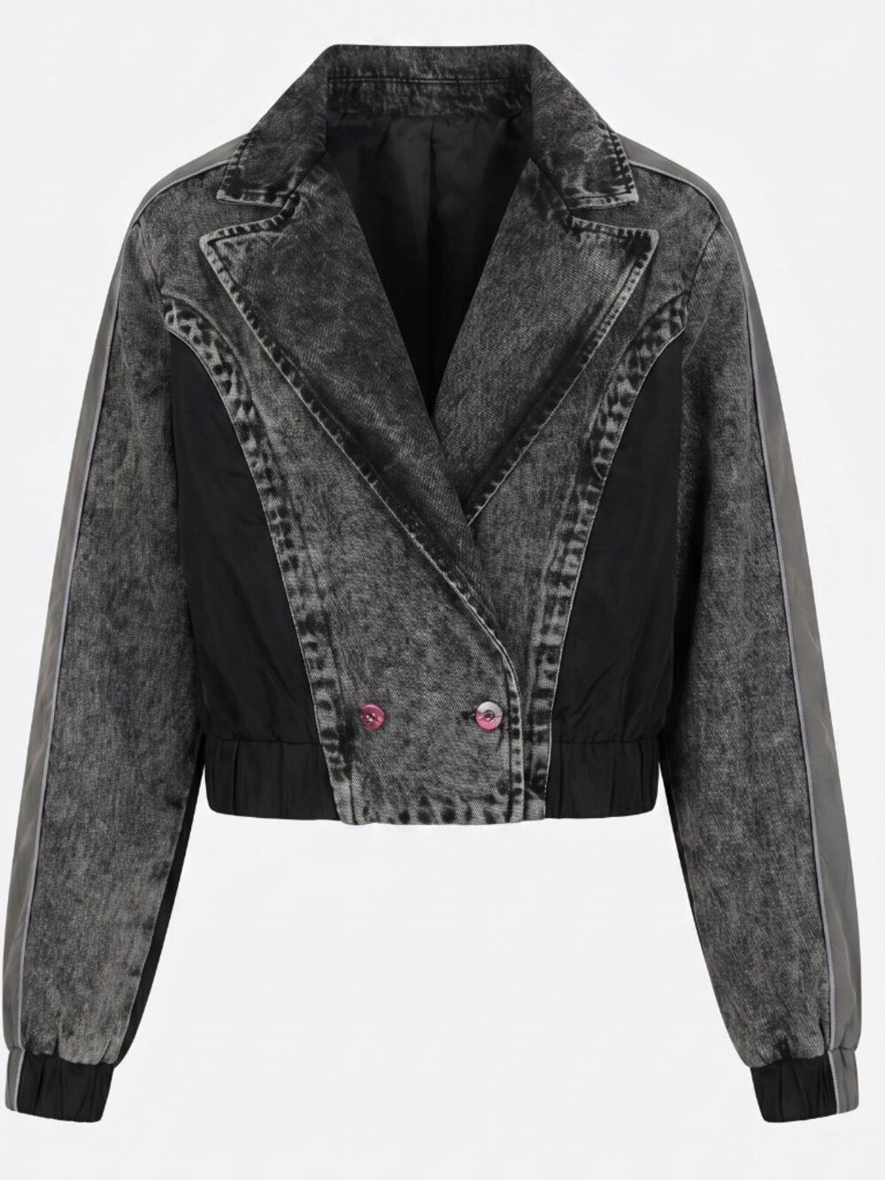 Denim Jacket Cropped Streetwear Size S/M Lightweight Bomber Jacket NWT